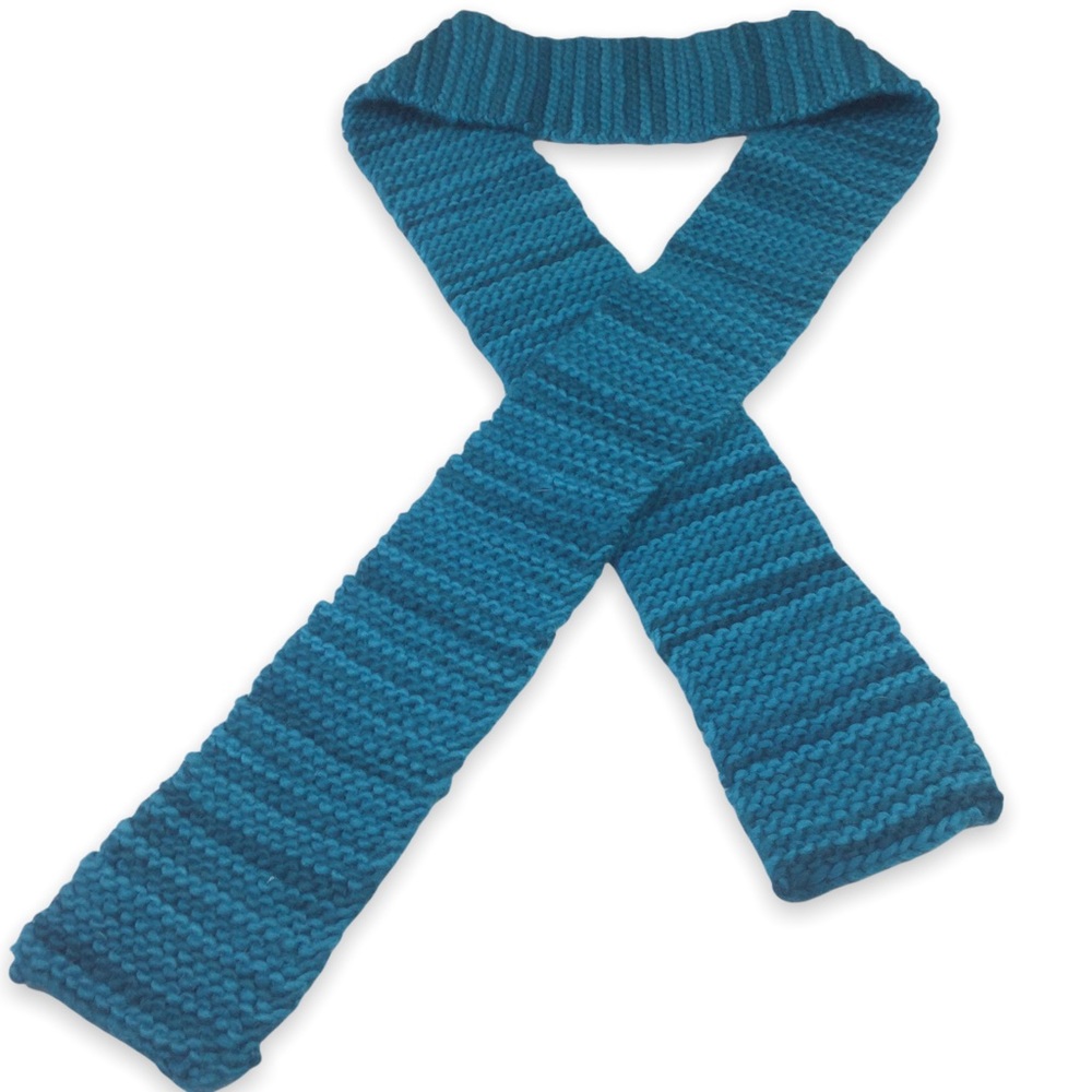 Crocheted Winter Scarf Blue Turquoise Warm